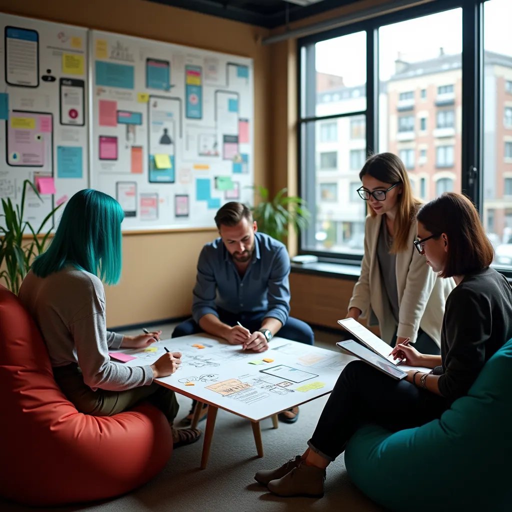 FinTech mobile application interface design showcasing modern banking features